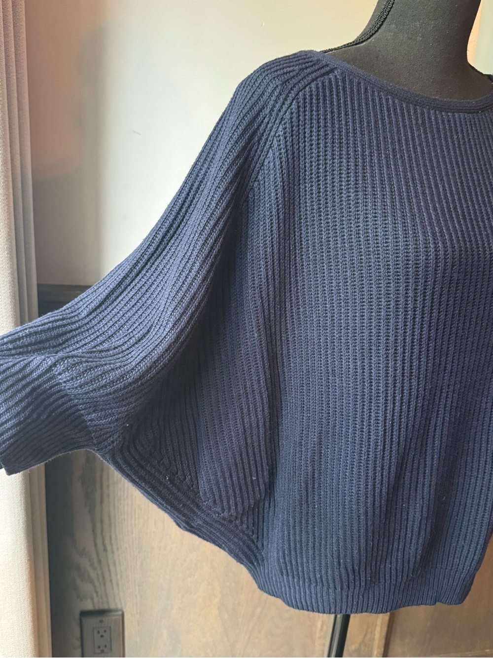 Chicos Classic Navy Ribbed Knit Women's Sweater - Picture 6 of 8